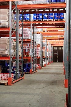Wholesale clothing warehouse interior